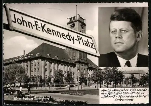 AK Berlin, John F. Kennedy-Platz, Rathaus Schöneberg