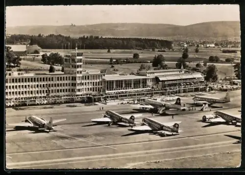 AK Zürich-Kloten, Flughof aus der Vogelschau