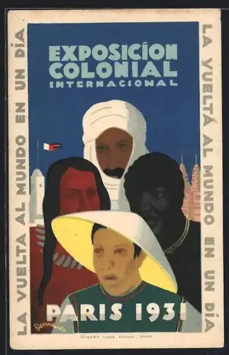 AK Paris, Exposition Coloniale Internationale 1931, Indianer, Chinese, Araber, Afrikaner