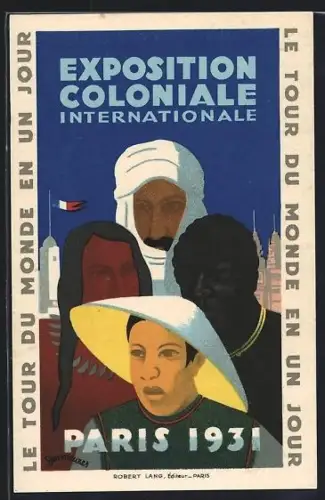 AK Paris, Exposition Coloniale Internationale 1931, Indianer, Chinese, Araber, Afrikaner