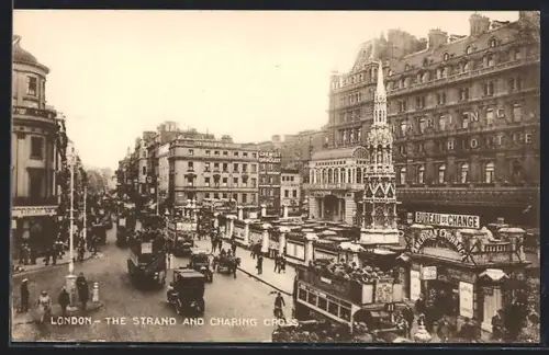 AK London, The Strand and Charing Cross, Bahnhof