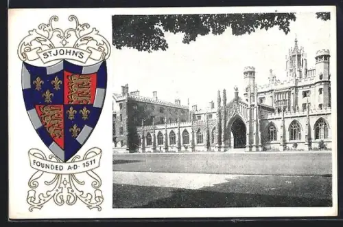 AK Cambridge, Cambridge University, St. John`s, Studentenwappen