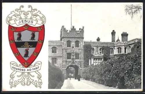 AK Cambridge, Schloss und geprägtes Wappen