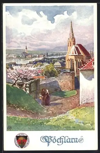 AK Deutscher Schulverein Nr. 288: Pöchlarn, Ortsansicht im Frühlingslicht