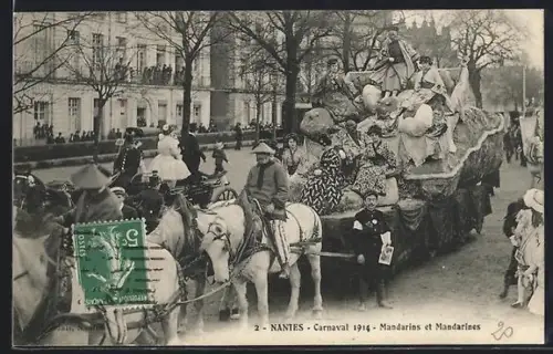 AK Nantes, Carnaval 1914, Mandarins et Mandarines, Fasching