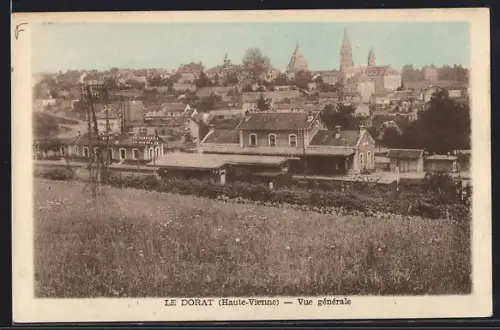 AK Le Dorat, Vue générale, La Gare, Bahnhof