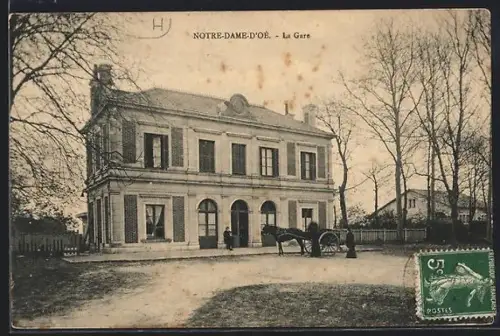 AK Notre-Dame-d`Oé, La Gare, Bahnhof