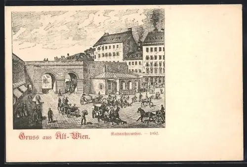AK Alt-Wien, Rothenthurmthor mit Pferdekutschen