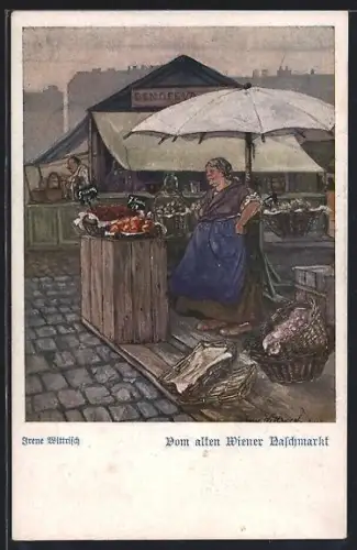 AK Wien, Marktstand auf dem alten Naschmarkt