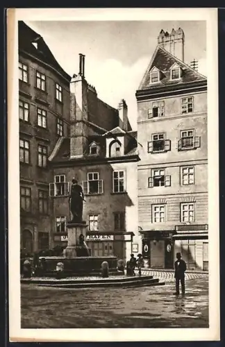 AK Wien, Franziskanerplatz mit dem Mosesbrunnen