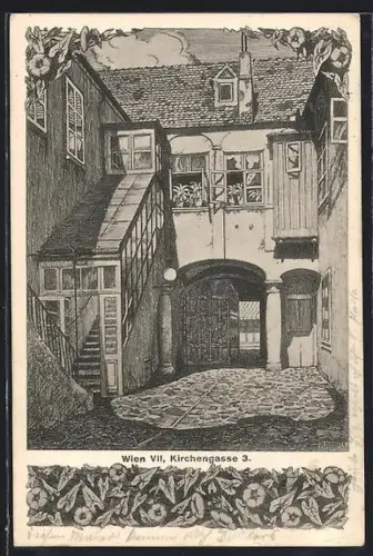 Künstler-AK Wien, Kirchengasse 3