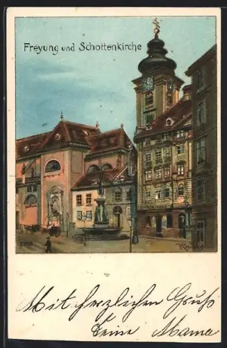 AK Wien, Freyung und Schottenkirche
