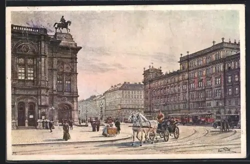 Künstler-AK Erwin Pendl: Wien, Opernring