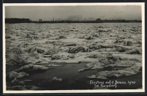 AK Wien, Nussdorf, Eisstoss auf der Donau 1940