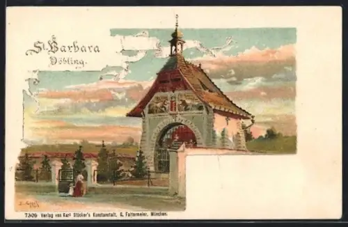 Künstler-AK Wien-Döbling, Kapelle St. Barbara