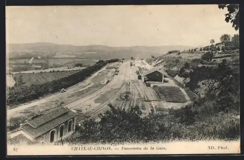 AK Chateau-Chinon, Panorama de la Gare