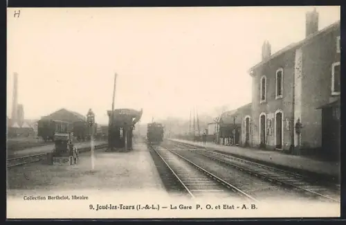 AK Joué-les-Tours /Indre et Loire, La Gare et Etat, Bahnhof