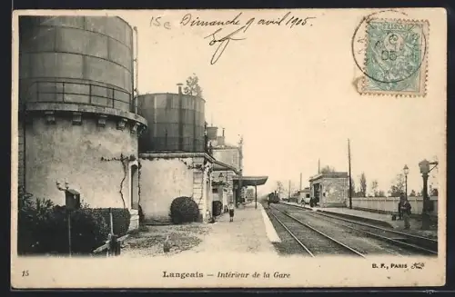 AK Langeais, Intérieur de la Gare, Bahnhof