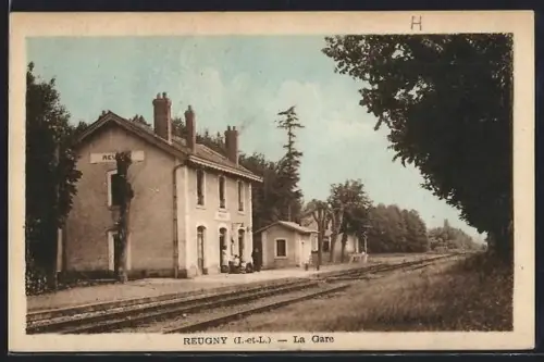 AK Reugny /Indre et Loire, La Gare, Bahnhof