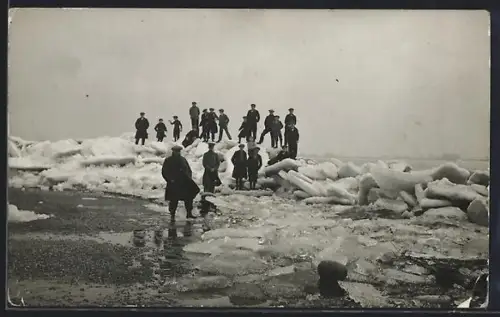 AK Gorinchem, Ortspartie mit Menschen nach Eisstoss