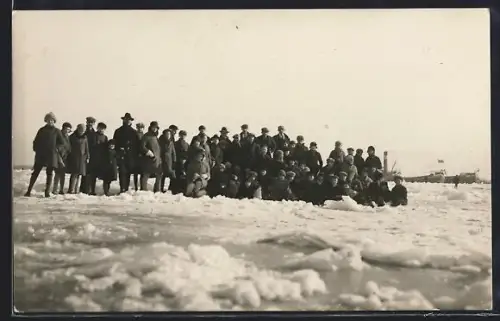 AK Gorinchem, Ortspartie mit Menschen nach Eisstoss
