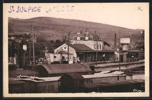 AK St-Sulpice-Laurière /Hte-Vienne, La Gare, Ligne de Paris à Toulouse