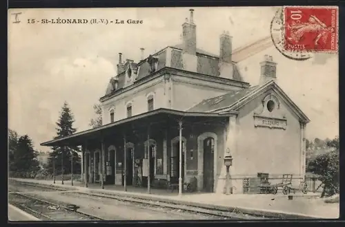 AK St-Léonard /H.-V., La Gare