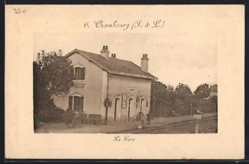 AK Chambourg /Indre-et-Loire, La Gare, Bahnhof