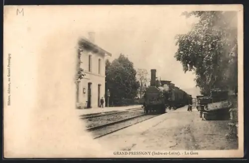 AK Grand-Pressigny /Indre-et-Loire, La Gare, Bahnhof