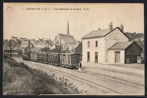 AK Fondettes /Indre-et-Loire, Vue Générale de la Gare, Bahnhof