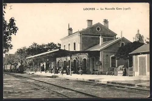 AK Loches, La Nouvelle Gare 1905, Bahnhof