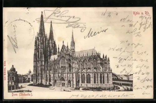 AK Köln a. Rhein, Südseite des Doms