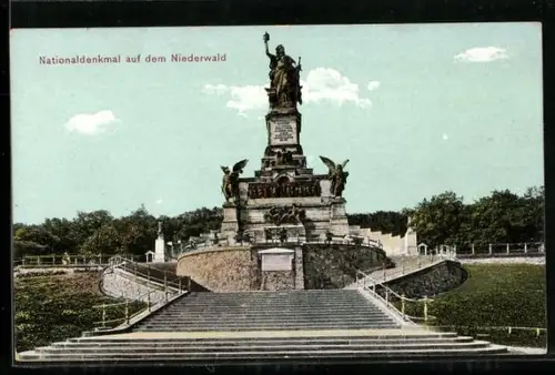 AK Blick zum Nationaldenkmal auf dem Niederwald