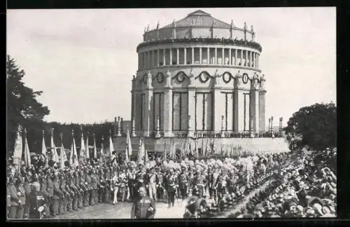 AK Kelheim, Jahrhundertfeier 25. August 1913, Blick auf den prunkvollen Rundbau