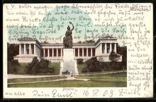 AK München, Bavaria vor der Ruhmeshalle