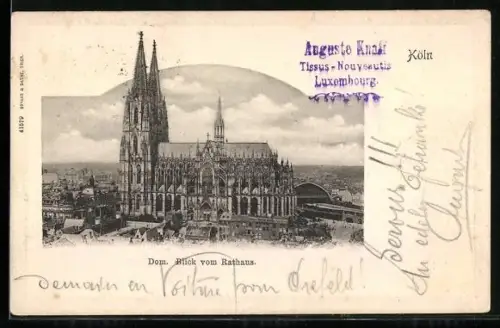 AK Köln, Dom, Blick vom Rathaus
