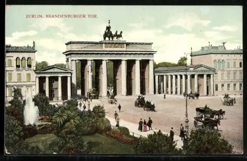 AK Berlin, Brandenburger Tor, Vorderansicht