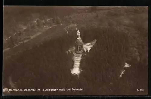 AK Detmold /Teutoburger Wald, Blick aufs Hermanns-Denkmal