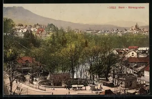 AK Bern, Bärengraben aus der Vogelschau