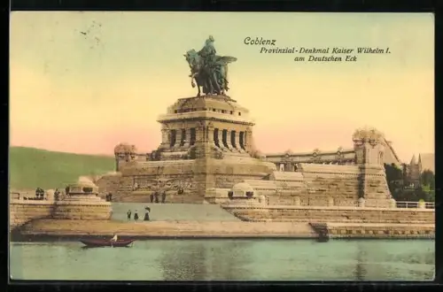 AK Coblenz, Provinzial-Denkmal Kaiser Wilhelm I. am Deutschen Eck