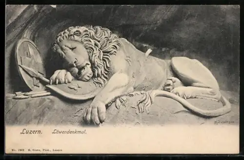AK Luzern, Löwe des Löwendenkmals