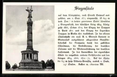 AK Berlin, Blick auf die Siegessäule