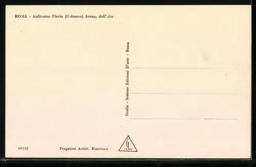AK Roma, Anfiteatro Flavio, Colosseo, Arena