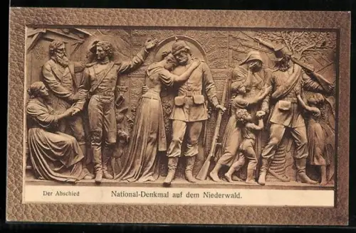 AK Niederwald, National-Denkmal, Relief Der Abschied