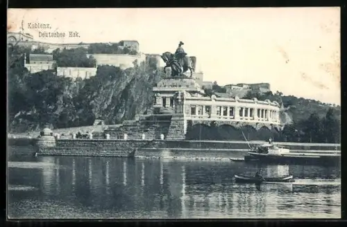 AK Koblenz, Deutsches Eck mit Ehrenbreitstein