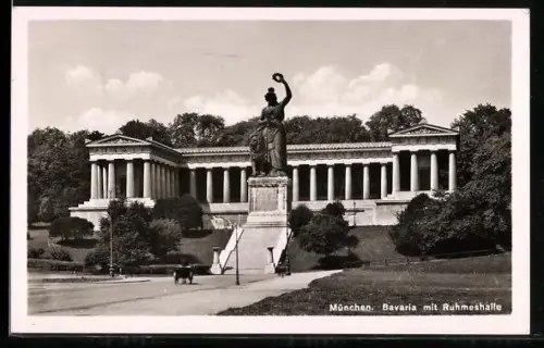 AK München, Bavaria vor der Ruhmeshalle