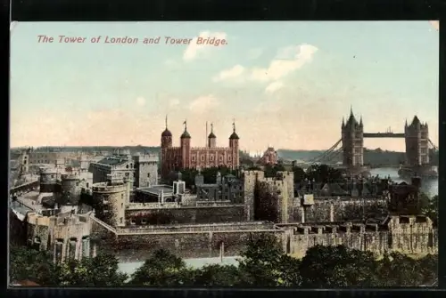 AK London, The Tower of London and Tower Bridge
