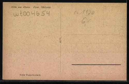 AK Köln am Rhein, Dom, Südseite