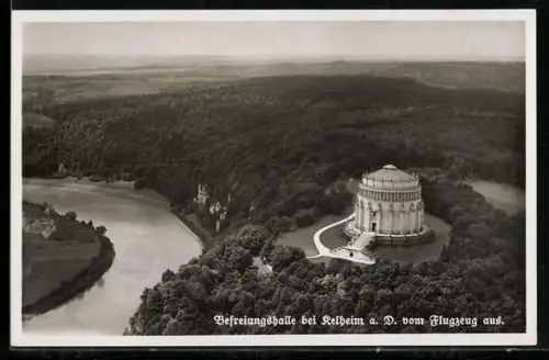 AK Kelheim a. D., Befreiungshalle, Fliegeraufnahme