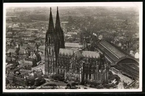 AK Köln, Der Kölner Dom, Südseite, Fliegeraufnahme